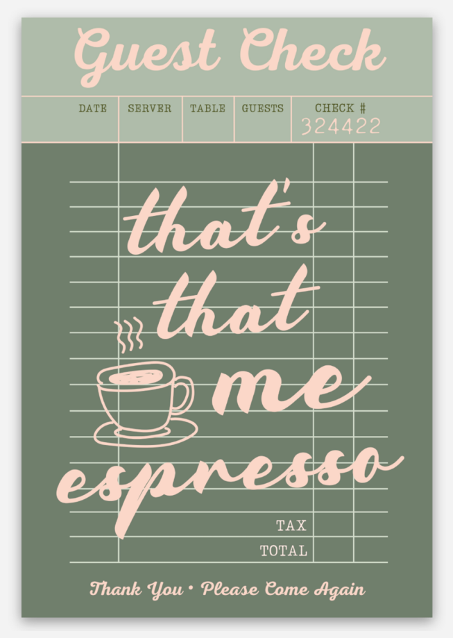 Espresso Guest Check Sticker (Sabrina Carpenter).