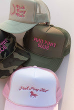 Load image into Gallery viewer, Chappell Roan Pink Pony Club Embroidered Trucker Hat.
