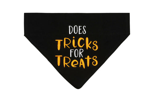 Trick or Treat Dog Halloween Bandana, S/M.