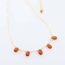 Load image into Gallery viewer, 5 Drop Orange Kyanite Necklace.
