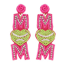 Load image into Gallery viewer, Sport Mom Crystal Beaded Embroidery Earrings.
