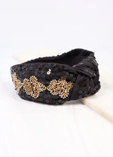 Load image into Gallery viewer, Sequin Fleur Headband BLACK
