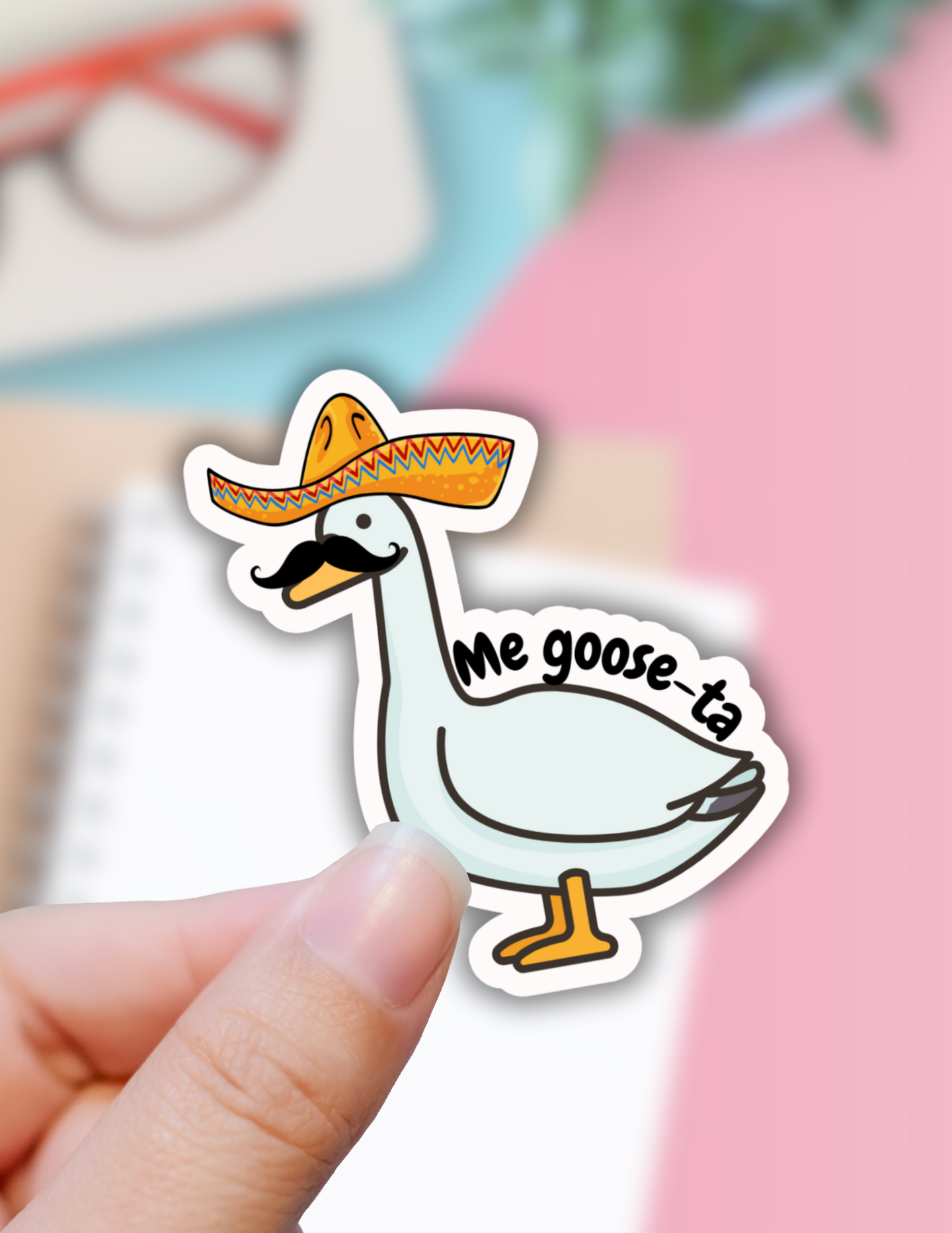 Me Goose-Ta Pun Sticker.