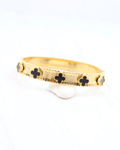 Load image into Gallery viewer, Amal Clover Bangle Bracelet Black
