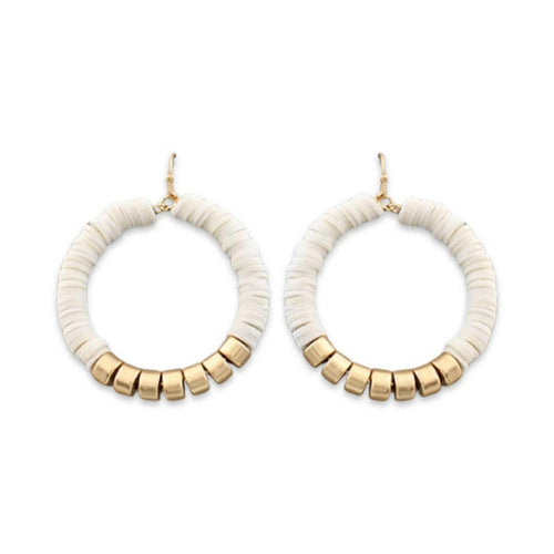 White + Gold Beachy Hoop.