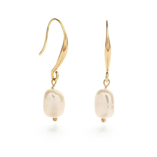 Large Drop Pearl Earrings.