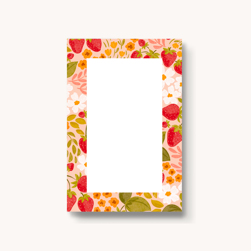 Strawberry Patch Notepad, 4x6 in..