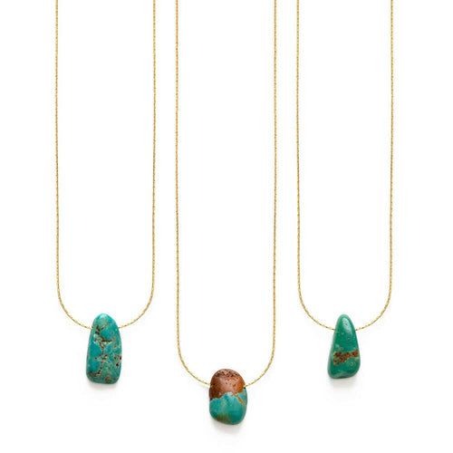 Natural Turquoise Pendant Necklace.
