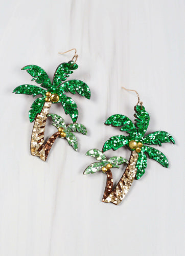 Bahama Breeze Palm Tree Earrings.