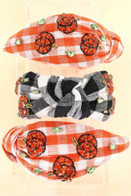 Load image into Gallery viewer, Pumpkin Thanksgiving Crystal Gemstone Headband: Orange.
