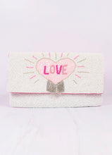 Load image into Gallery viewer, Love Beaded Fringe Crossbody WHITE
