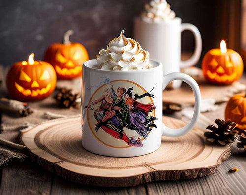 Sanderson Sisters Flying - Halloween Coffee Mug.