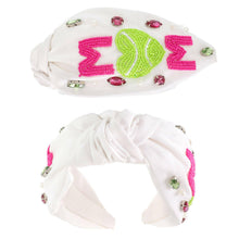 Load image into Gallery viewer, Sport MOM Crystal Beaded Embroidery Headband.
