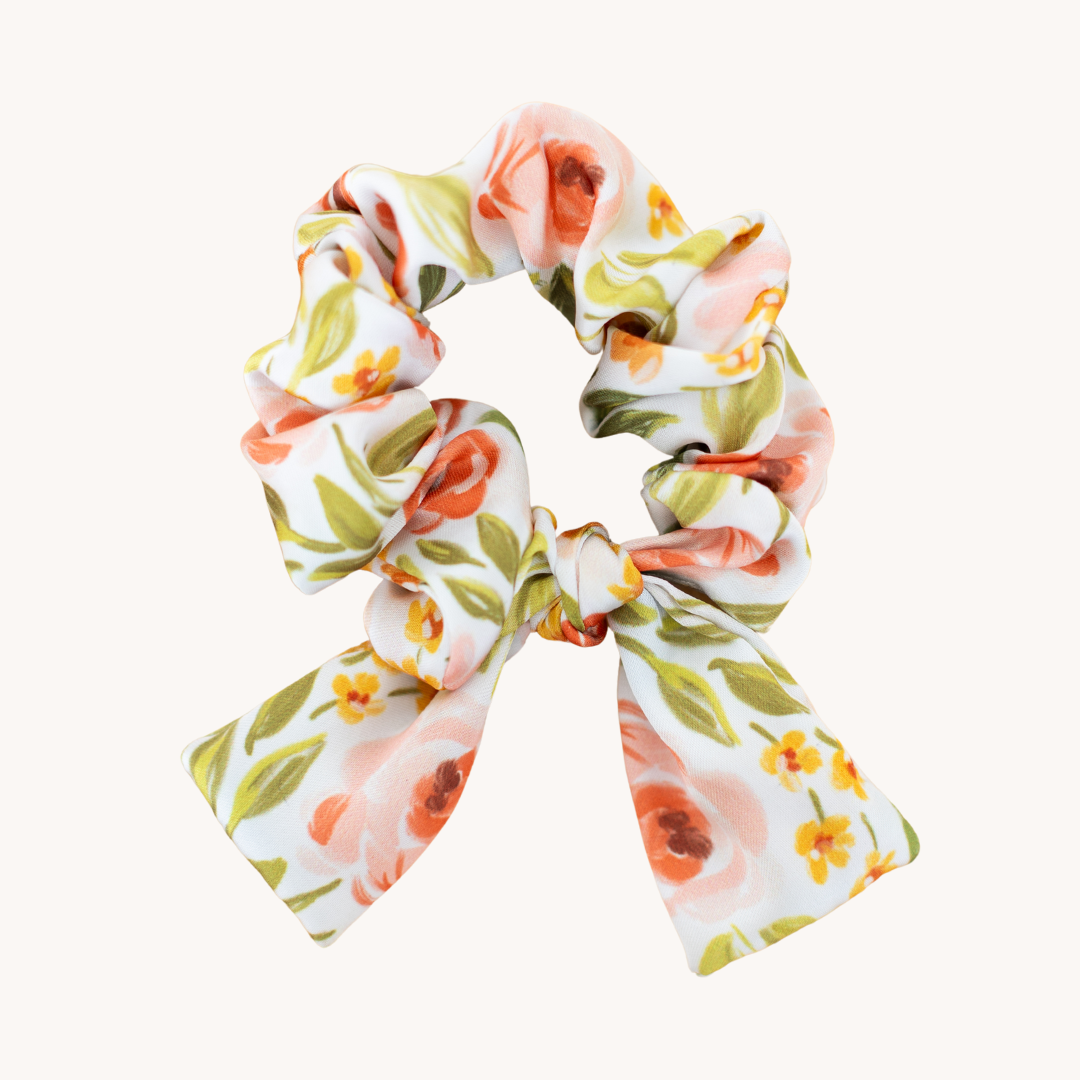 Spring Garden Satin Scrunchie.