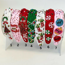 Load image into Gallery viewer, Ho Ho Ho Holiday Ornament Beaded Headband.
