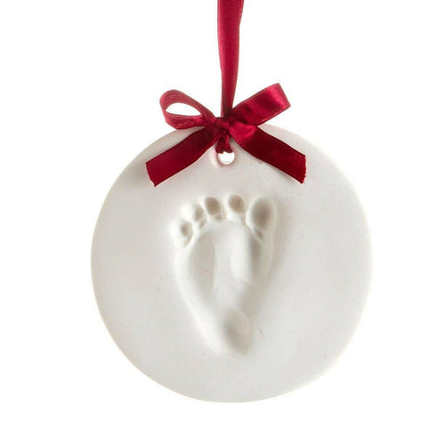 Baby Christmas Handprint or Footprint Keepsake Ornament.