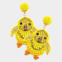Load image into Gallery viewer, Easter Chick Beaded and Crystal Earrings
