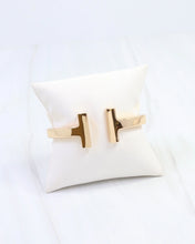 Load image into Gallery viewer, Jessi Open T Bangle Bracelet Gold
