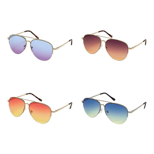 Gradient Color Lens Aviator Sunglasses for Unisex.