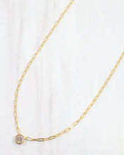 Load image into Gallery viewer, Gia Round CZ Link Necklace WR Gold
