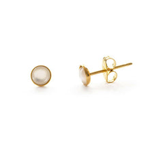 Load image into Gallery viewer, 4mm Mother of Pearl Stud Earrings.
