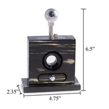 Load image into Gallery viewer, Lacquered "Ebony" Wood and Stainless Steel Table Top.
