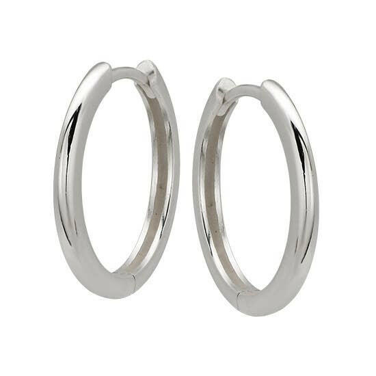 Medium Hoop Earrings in Sterling Silver.