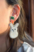 Load image into Gallery viewer, Bunny Peeps White Easter Bead Earrings
