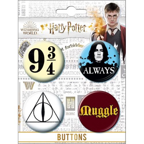 Harry Potter 4 Button Set