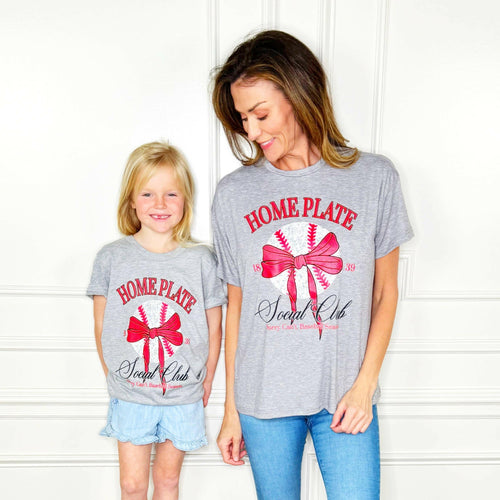 Home Plate Baseball Social Club Poppy & Pine Y&A Tee.