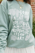 Load image into Gallery viewer, I Cry A Lot Sweatshirt In Dusty Green.
