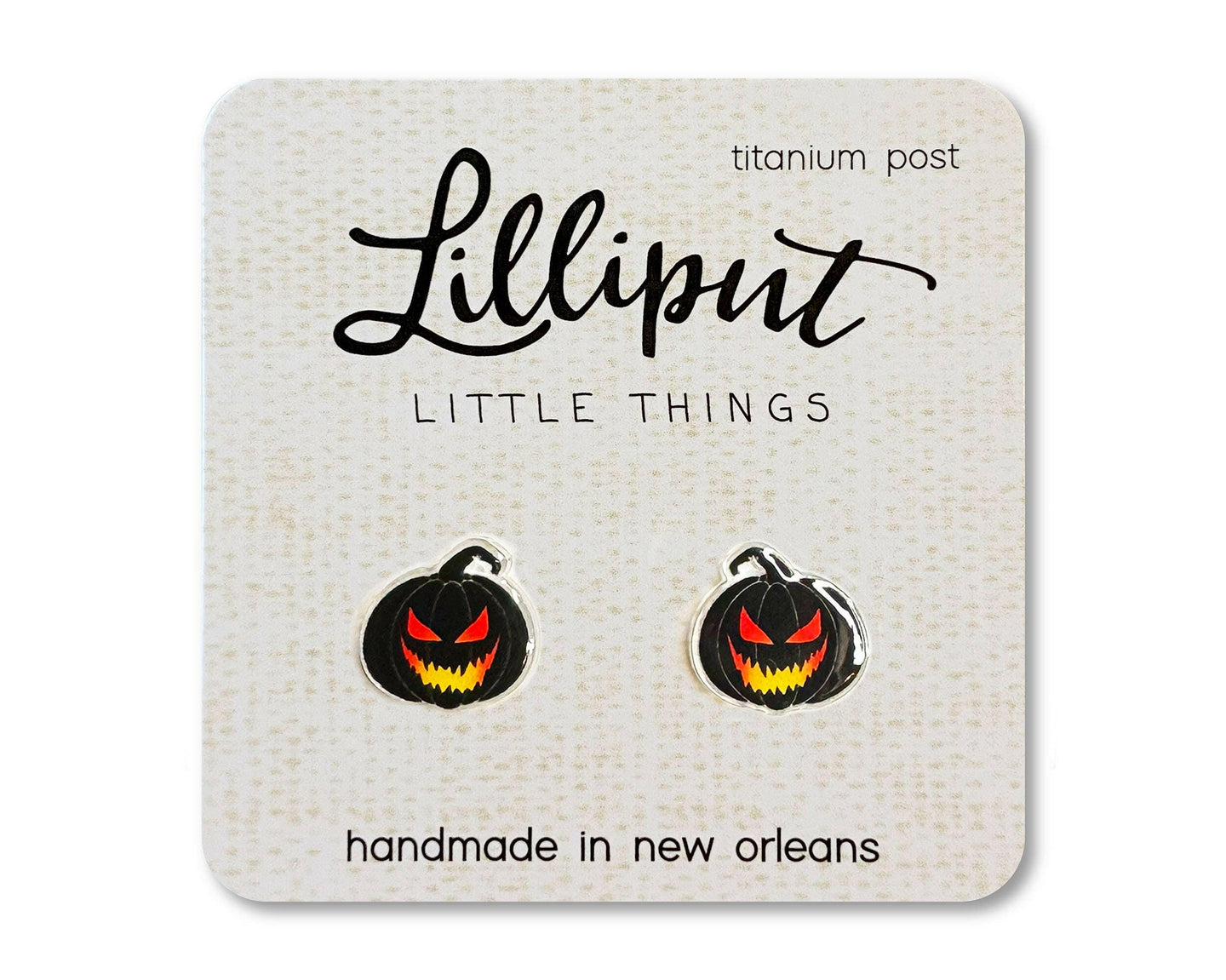 Spooky Jack O' Lantern Earrings // Halloween Earrings.