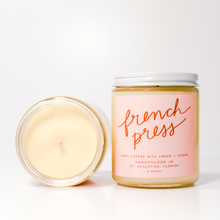 Load image into Gallery viewer, French Press: 8 oz Soy Wax Hand-Poured Candle.
