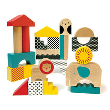 Load image into Gallery viewer, Wooden Animal Town Building Blocks.
