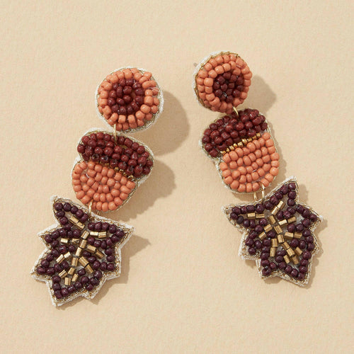 Acorn Seed Bead Earrings.