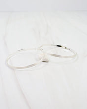 Load image into Gallery viewer, Rugby Latchback Hoop Earring WR Silver
