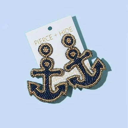 Navy Anchor Earrings.