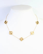 Load image into Gallery viewer, Acoma Textured Clover Necklace WR Gold
