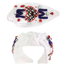 Load image into Gallery viewer, Sport MOM Crystal Beaded Embroidery Headband.
