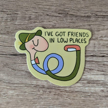 Load image into Gallery viewer, Friends In Lowly Places - Cute Richard Scarry Worm Sticker.
