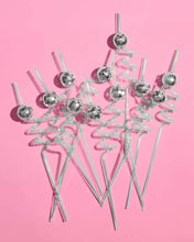 Load image into Gallery viewer, Reusable Disco Party Swirly Straws, Last Disco Bach, Groovy.
