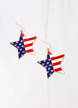 Load image into Gallery viewer, Stars and Stripes Earrings.
