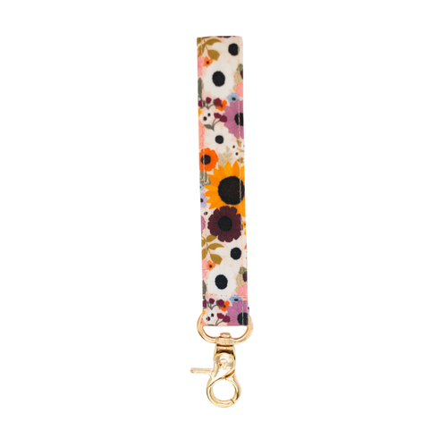 Rainbow Garden Wristlet Keychain.