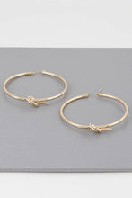 Load image into Gallery viewer, Knot Open Hoop Earrings.
