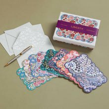 Load image into Gallery viewer, Liberty Scalloped Shaped Notecard Set.
