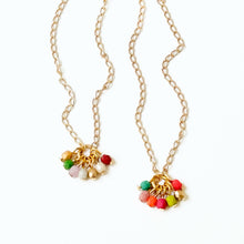 Load image into Gallery viewer, Dainty Gold Plated Necklace With Tiny Beaded Cluster Pendant.
