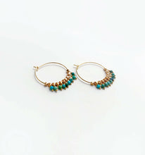 Load image into Gallery viewer, Turquoise Bohemian Hoops | Boho Hoops.
