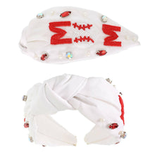 Load image into Gallery viewer, Sport MOM Crystal Beaded Embroidery Headband.
