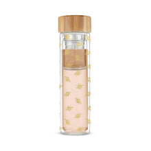 Load image into Gallery viewer, Blair™ Insulated Glass Travel Mug w/ Tea Infuser - Bee.
