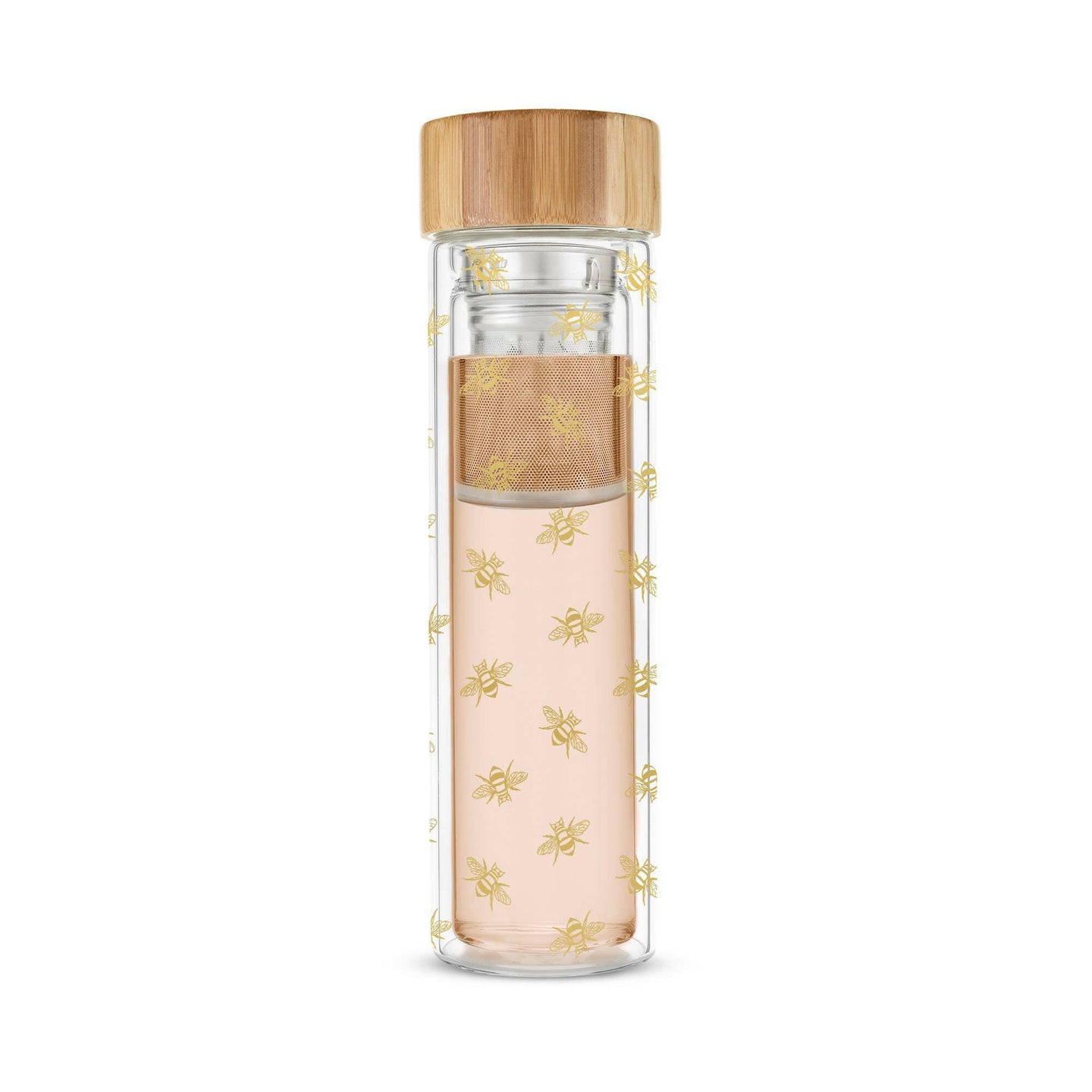 Blair™ Insulated Glass Travel Mug w/ Tea Infuser - Bee.